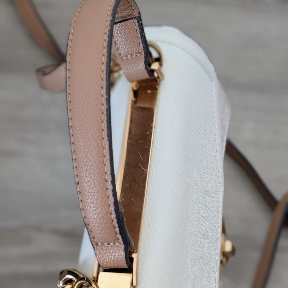 ALDO White and Tan Women's Top Handle Tote Bag - Picture 5 of 9